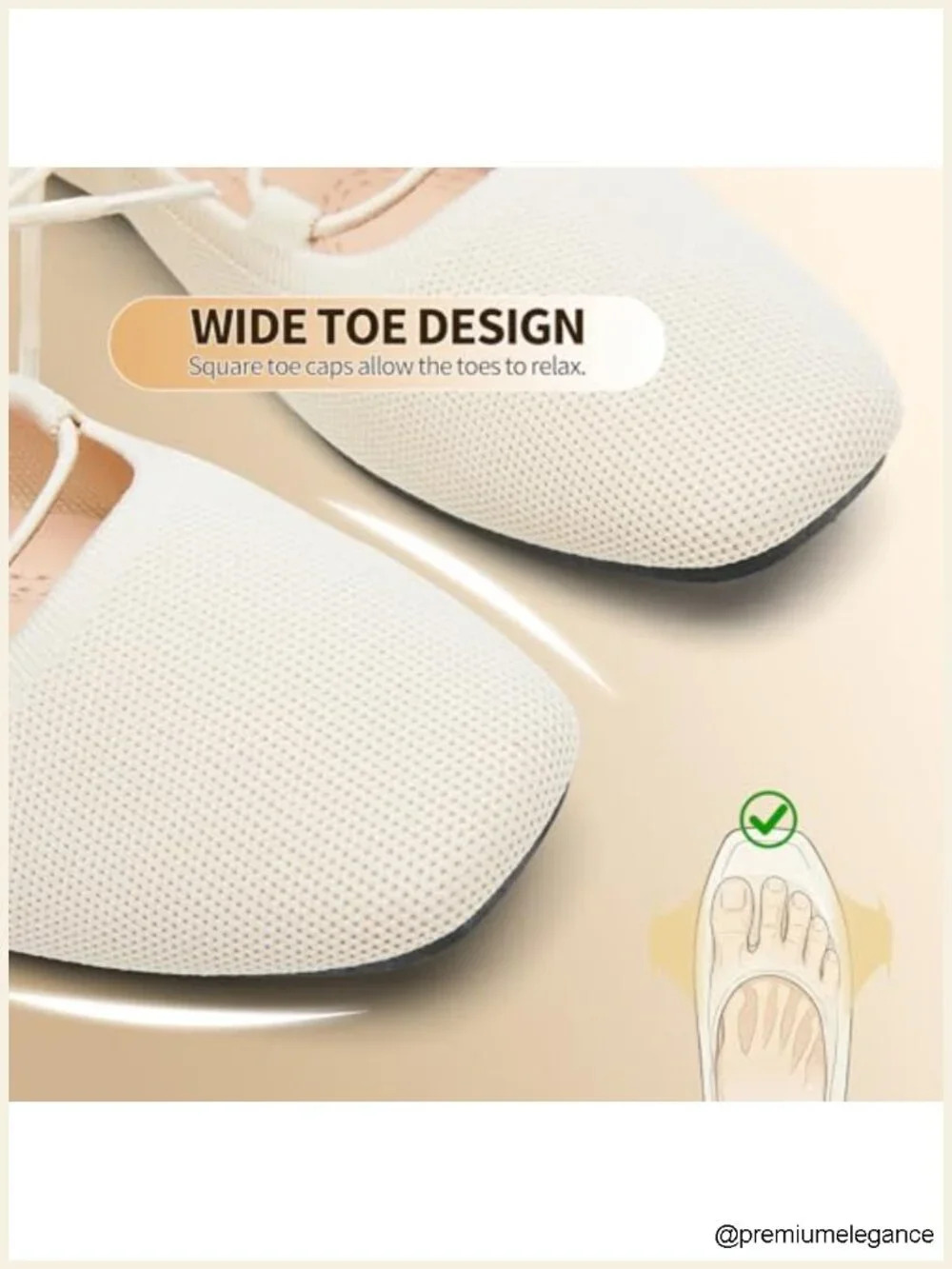 Lace Up Ballet Flats for Women Square Toe Memory Foam Foldable Knit
